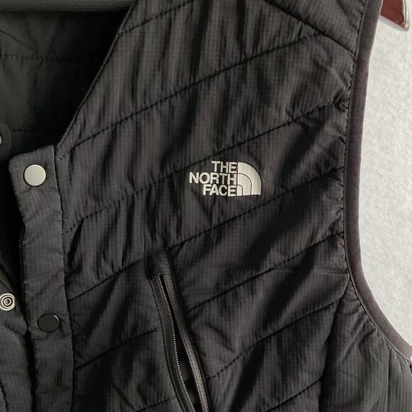 The North Face Button Down Black Womens Large Puffer Vest - Picture 3 of 9